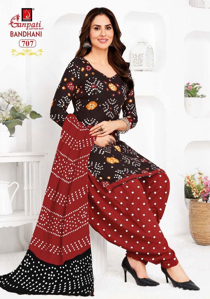 Bandhani Vol 7 By Ganpati Bandhani Printed Cotton Readymade Dress  Orders In India